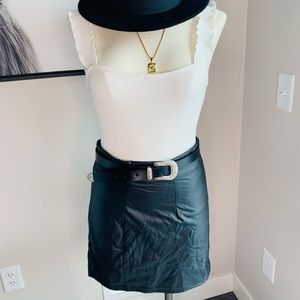 Faux leather skirt